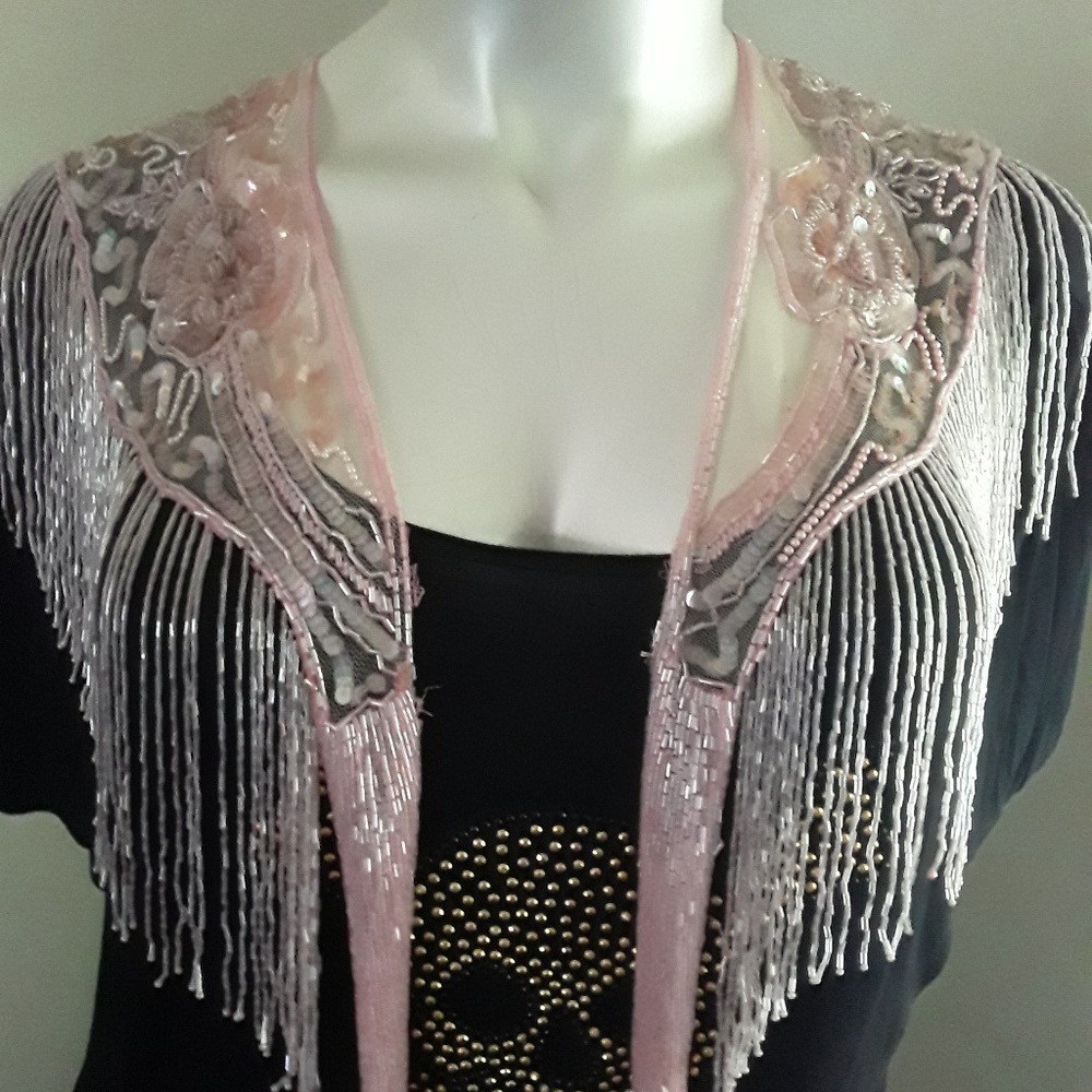 Vintage, hand crafted, beaded shawl/wrap/cape